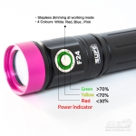 SUPE F24 Focus Light (Pink color body, 1,200 lumens, with White, Red, Blue, and Pink light)
